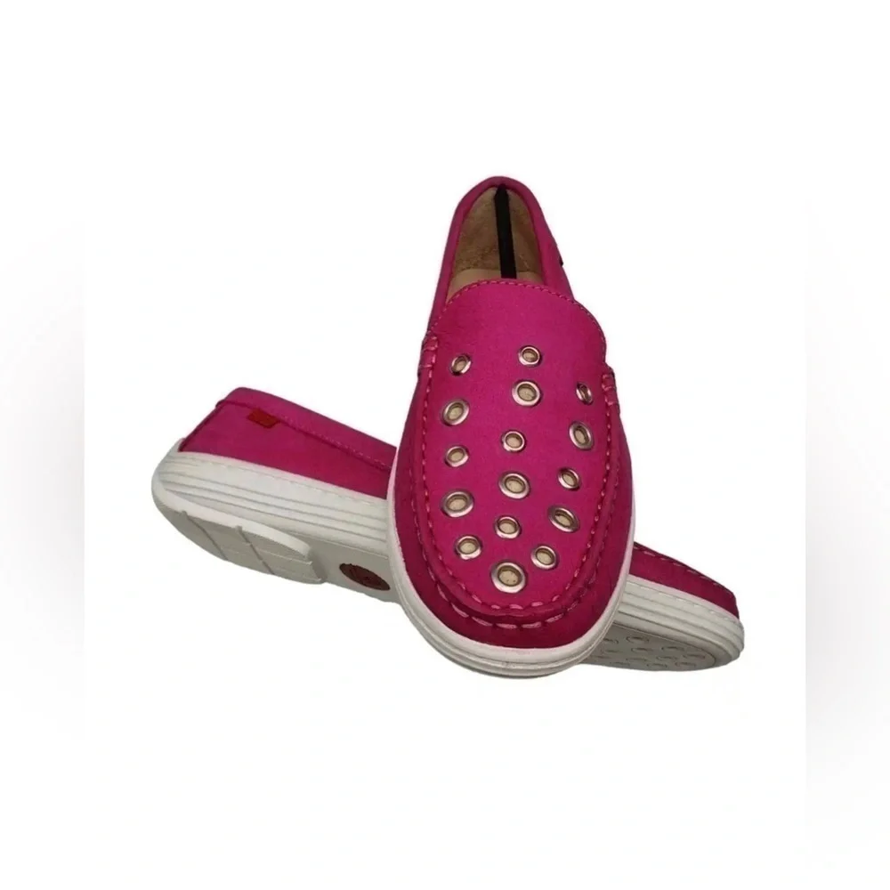 Marc Joseph Girls Pink Grommet Casual Loafers 1.5 NEW